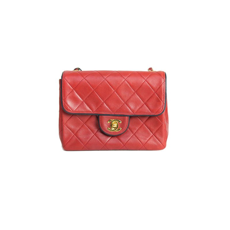 Bolsa-Chanel-Classic-Mini-Square-Vermelha-Lambskin