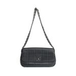 Bolsa-Chanel-Couro-Lambskin-Preta-Alca-Correntes-Chumbo