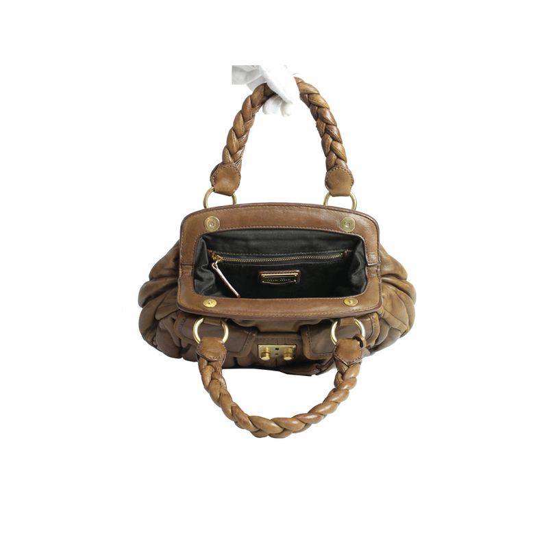 Bolsa-Miu-Miu-Coffer-Mini-Couro-Marrom