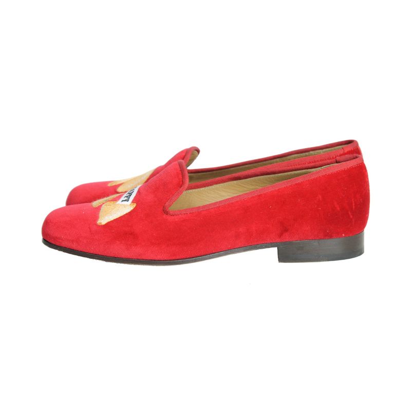 Slipper-Stubbs-and-Wootoo-Veludo-Vermelho-com-Bordado