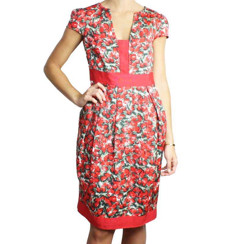 Vestido-Carolina-Herrera-Floral-Vermelho