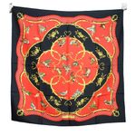 Lenco-De-Seda-Hermes-Vermelho-e-Preto-90-X-90-Carre