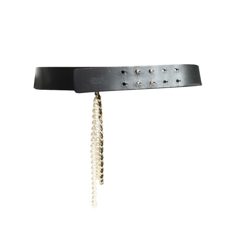 Cinto-Chanel-Vintage-Couro-Preto-com-Perolas