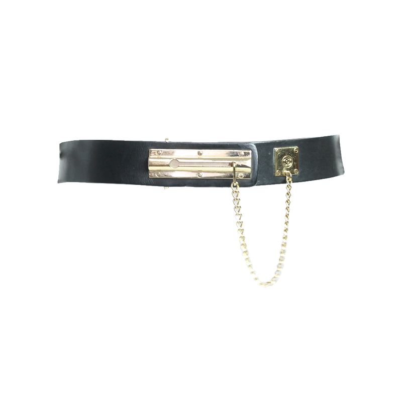 60278-Cinto-Chanel-Vintage-Couro-Liso-Preto