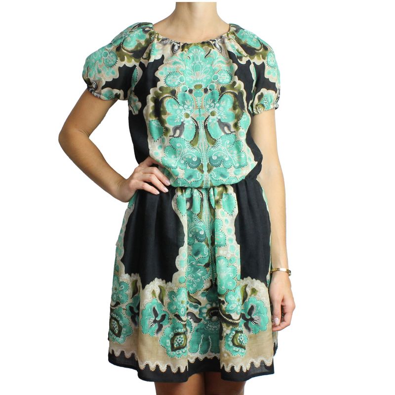 Vestido-Red-Valentino-Estampado-Preto-e-Verde