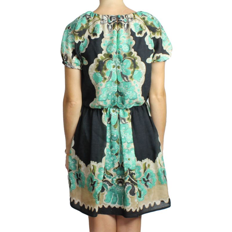 Vestido-Red-Valentino-Estampado-Preto-e-Verde