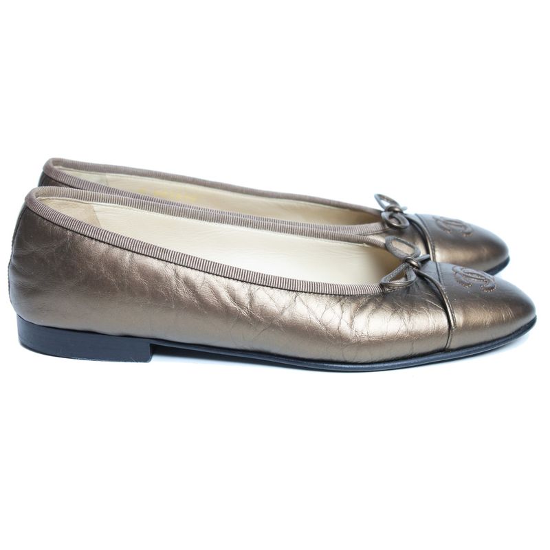 Sapatilha-Chanel-Classica-Bronze