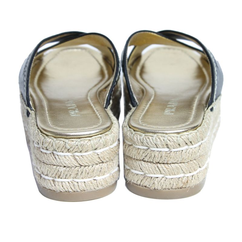 Flatform-Prada-Couro-Preto-com-Sola-de-Palha