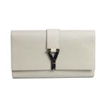 Clutch-Saint-Laurent-Chyc-Flap-Bege-e-Tartaruga