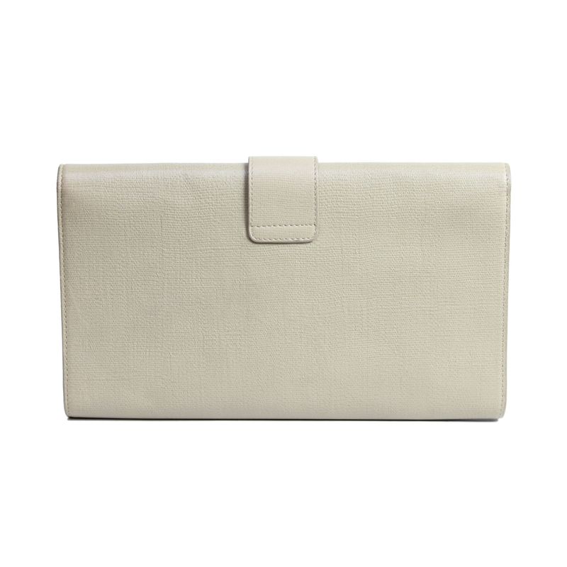 Clutch-Saint-Laurent-Chyc-Flap-Bege-e-Tartaruga