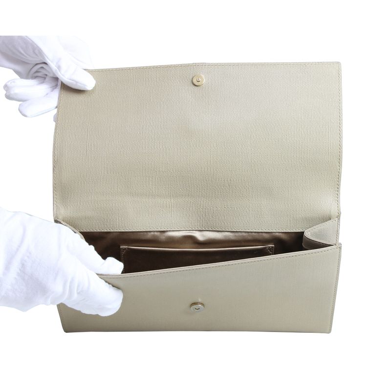 Clutch-Saint-Laurent-Chyc-Flap-Bege-e-Tartaruga