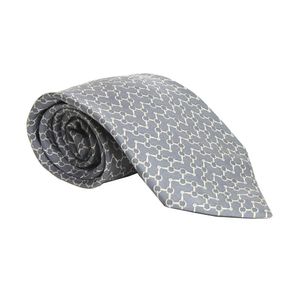 Gravata Hermes Horsebit Cinza