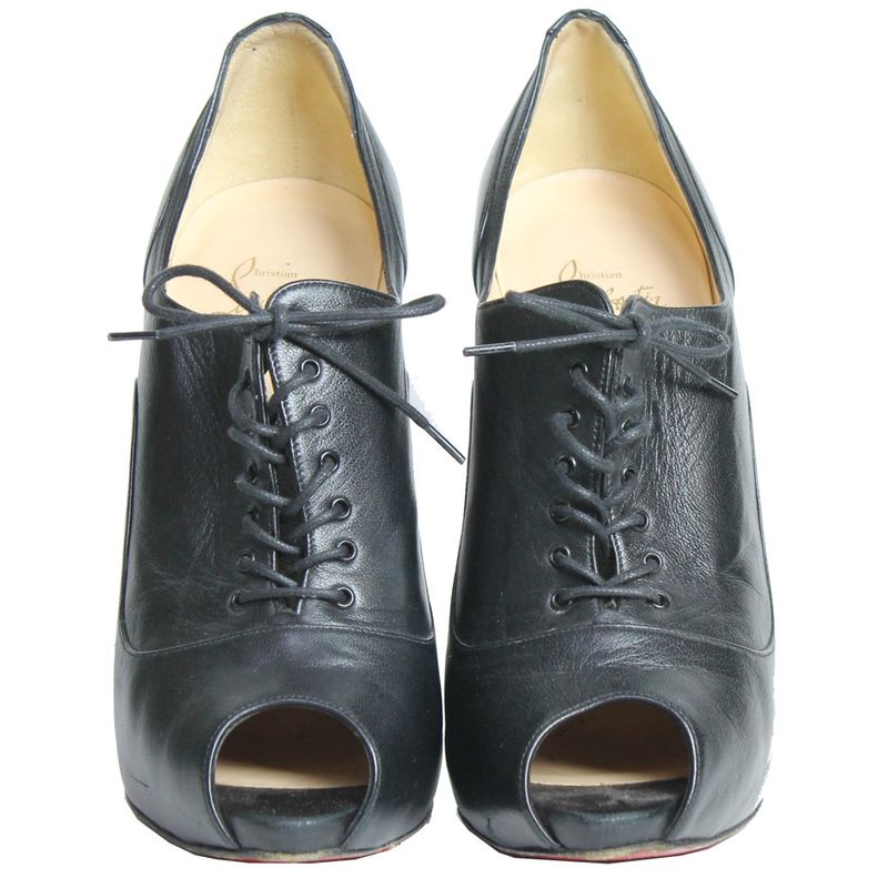 Ankle-Boot-Christian-Louboutin-Peep-Toe-Couro-Preto