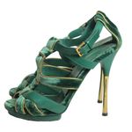 Sandalia-Gucci-Veludo-Verde-com-Detalhes-Dourados