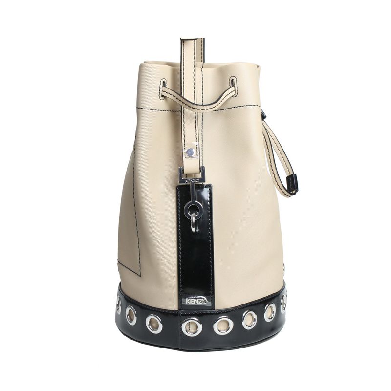 bolsa-kenzo-bucket-bege-e-preta-com-tachas