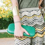 Clutch-Diane-Von-Furstenberg-Verde-Fecho-Galho