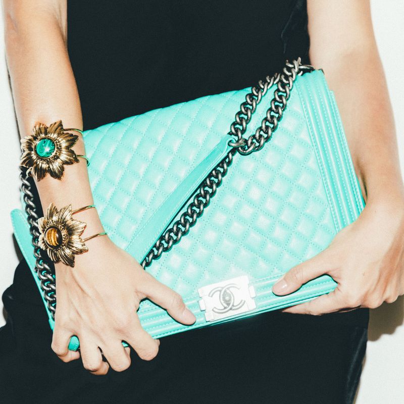 Bolsa-Chanel-Boy-Couro-Turquesa