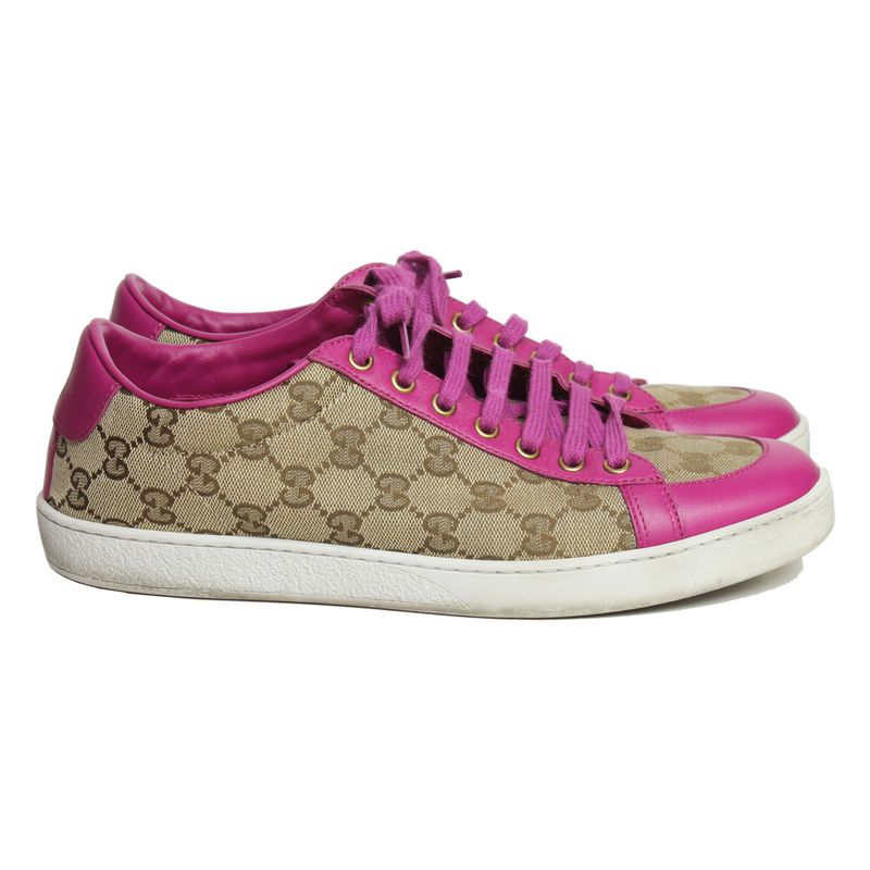 tenis-gucci-canvas-com-couro-roxo