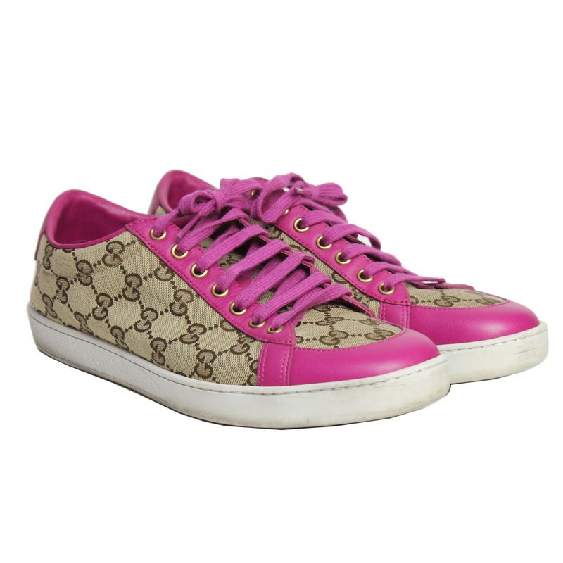 tenis-gucci-canvas-com-couro-roxo