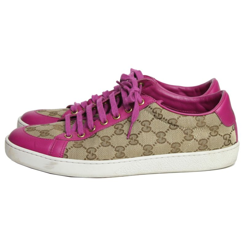 tenis-gucci-canvas-com-couro-roxo