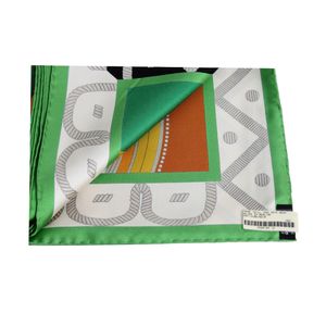 Lenço Hermes Carre Twill de Seda 90 Verde e Laranja