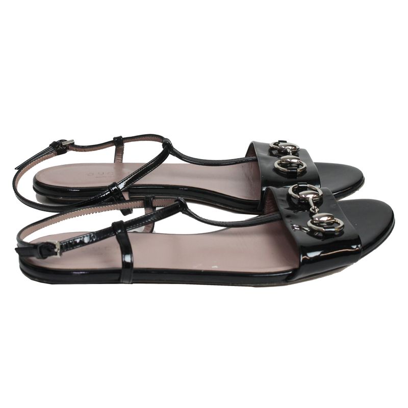 Sandalia-Rasteira-Gucci-Verniz-Preta