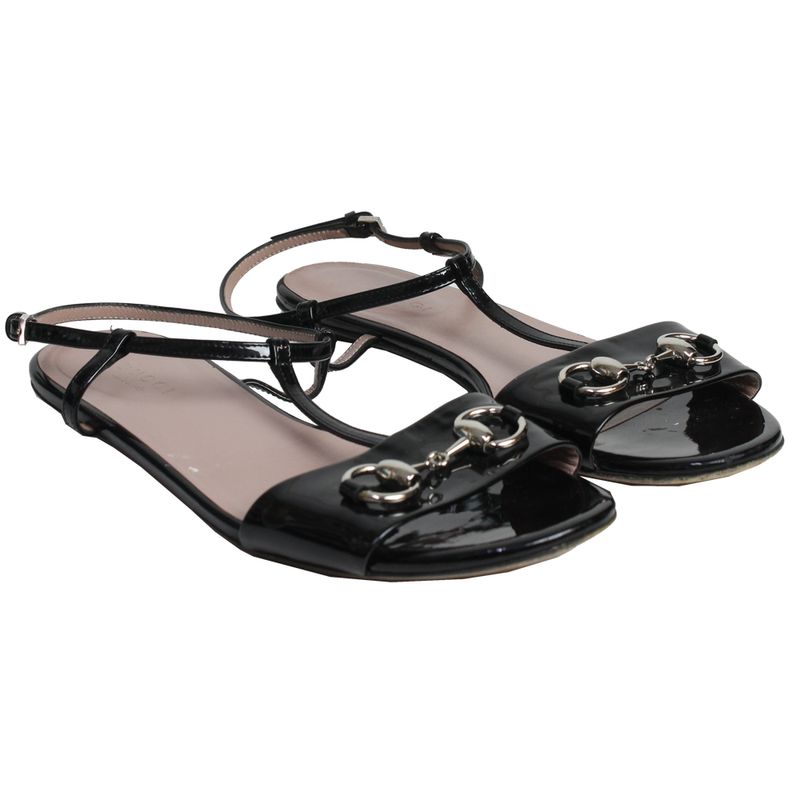 Sandalia-Rasteira-Gucci-Verniz-Preta