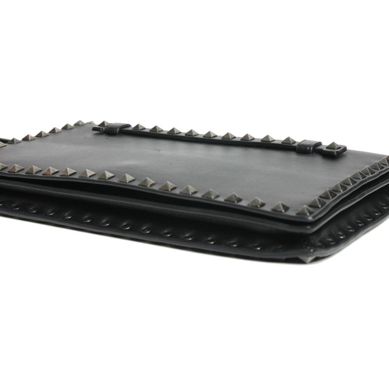 Clutch-Valentino-Rockstud-Couro-Preta