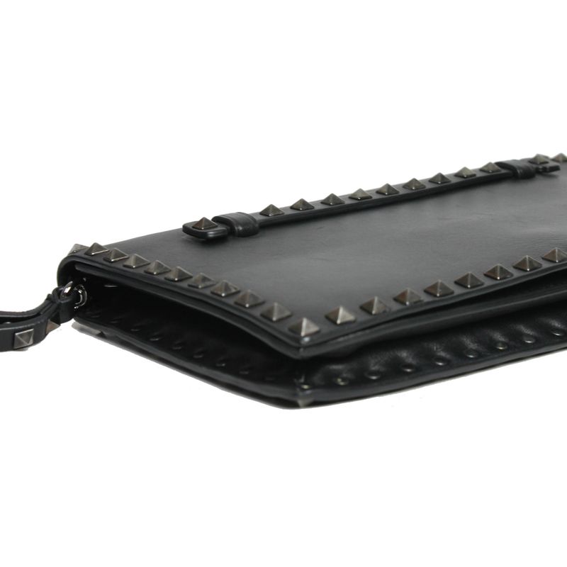 Clutch-Valentino-Rockstud-Couro-Preta