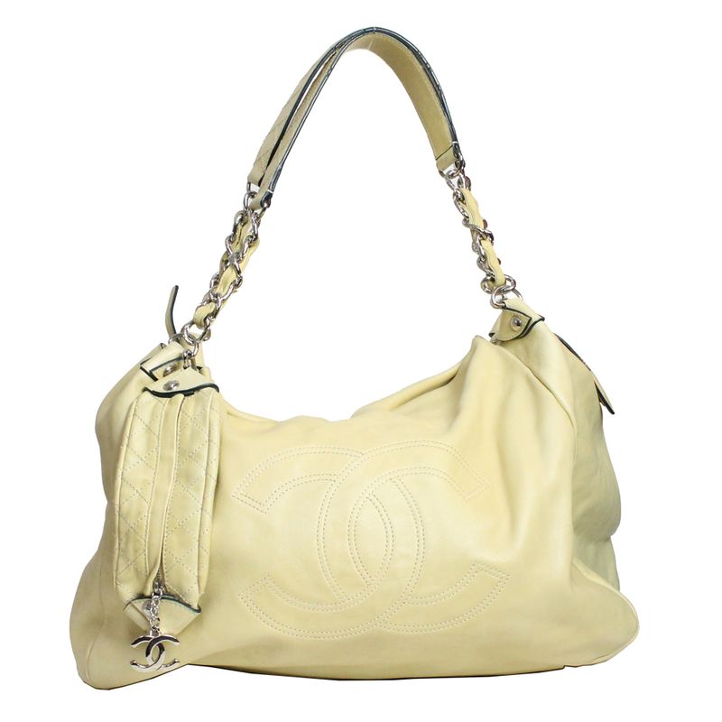 Bolsa-Chanel-Couro-Liso-Creme