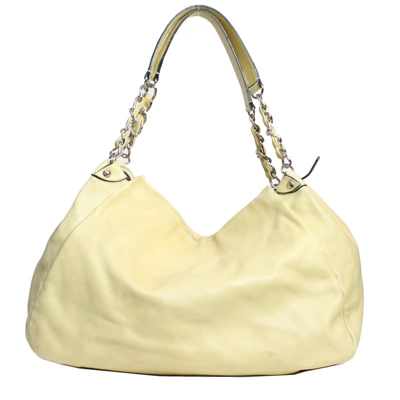 Bolsa-Chanel-Couro-Liso-Creme