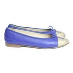 Sapatilha-Chanel-Couro-Azul-e-Dourado