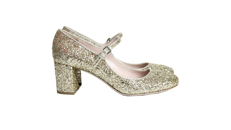 Sapato glitter hot sale dourado