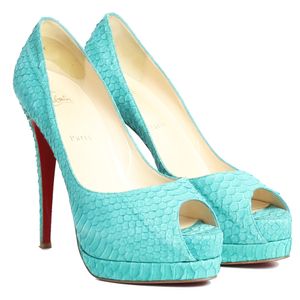 Peep Christian Louboutin Escama de Peixe Turquesa