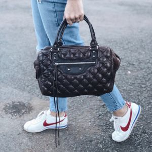 Bolsa Balenciaga Motorcross Matelasse Marrom