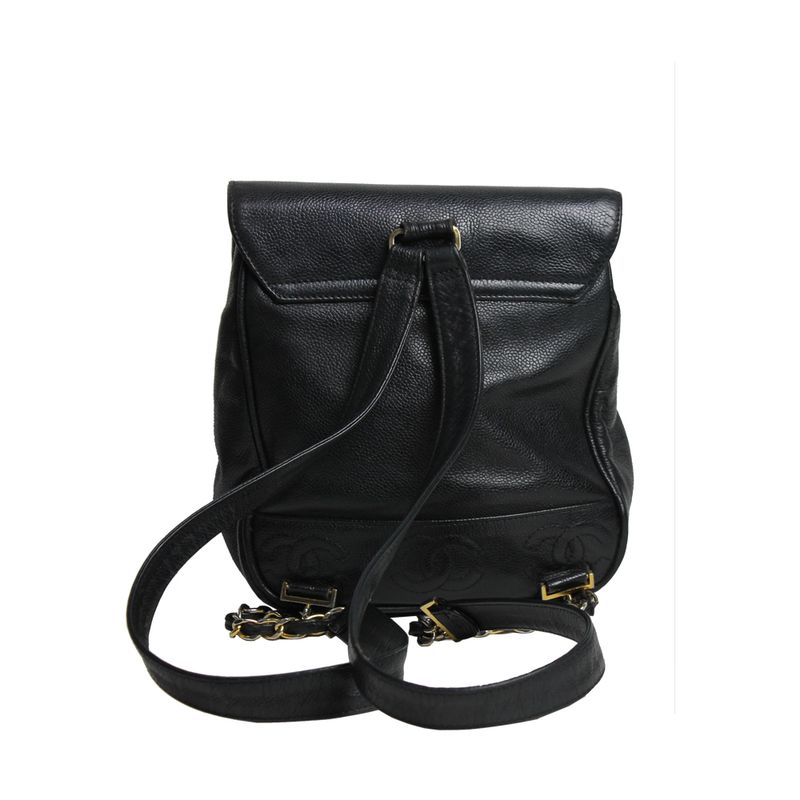Mochila-Chanel-Vintage-Couro-Preto