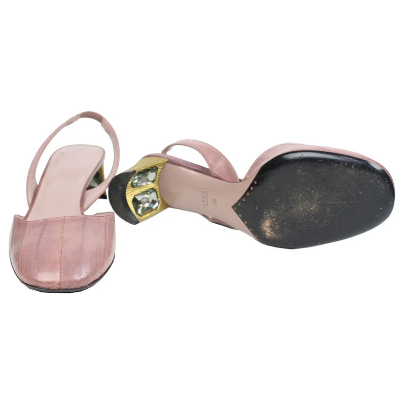 Sapato-Gucci-Eel-Skin-Sling-Rosa