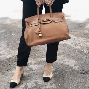 Bolsa Hermes Birkin 35 Couro Clemence Caramelo