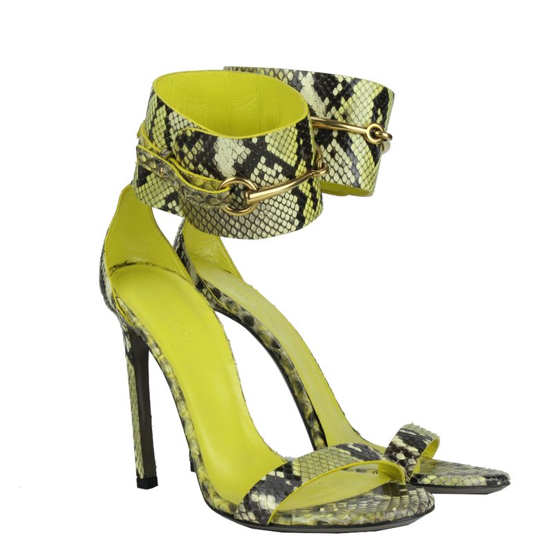 Sandalia-Gucci-Ursula-Horsebit-Python-Verde