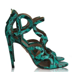 Sandália Aquazzura Python Verde