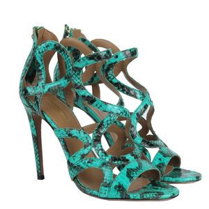 Sandália Aquazzura Python Verde