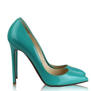 Scarpin Louboutin Pigalle Verniz Turquesa