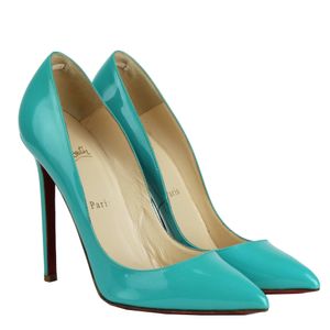 Scarpin Louboutin Pigalle Verniz Turquesa