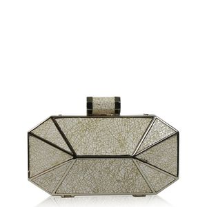 Clutch Halston Heritage Octagonal Minaudière Craquele