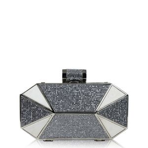 Clutch Halston Heritage Octagonal Minaudière Strass