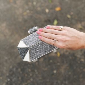 Clutch Halston Heritage Octagonal Minaudière Strass