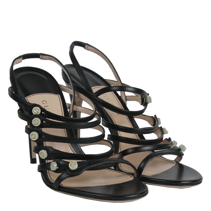 sandalia-gucci-tiras-preta-gg