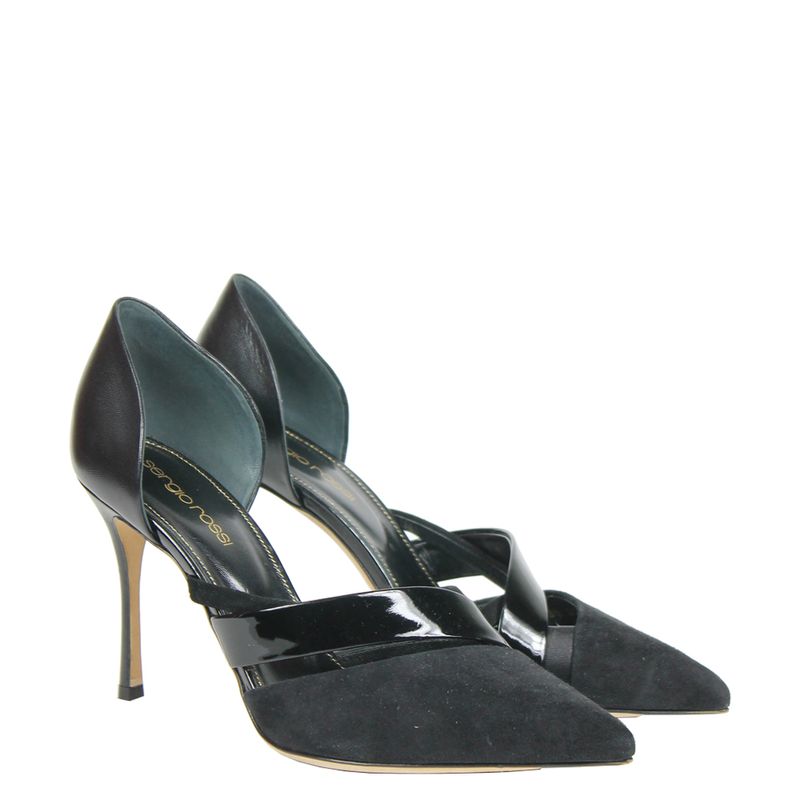 scarpin-sergio-rossi-camurca-e-verniz-preto