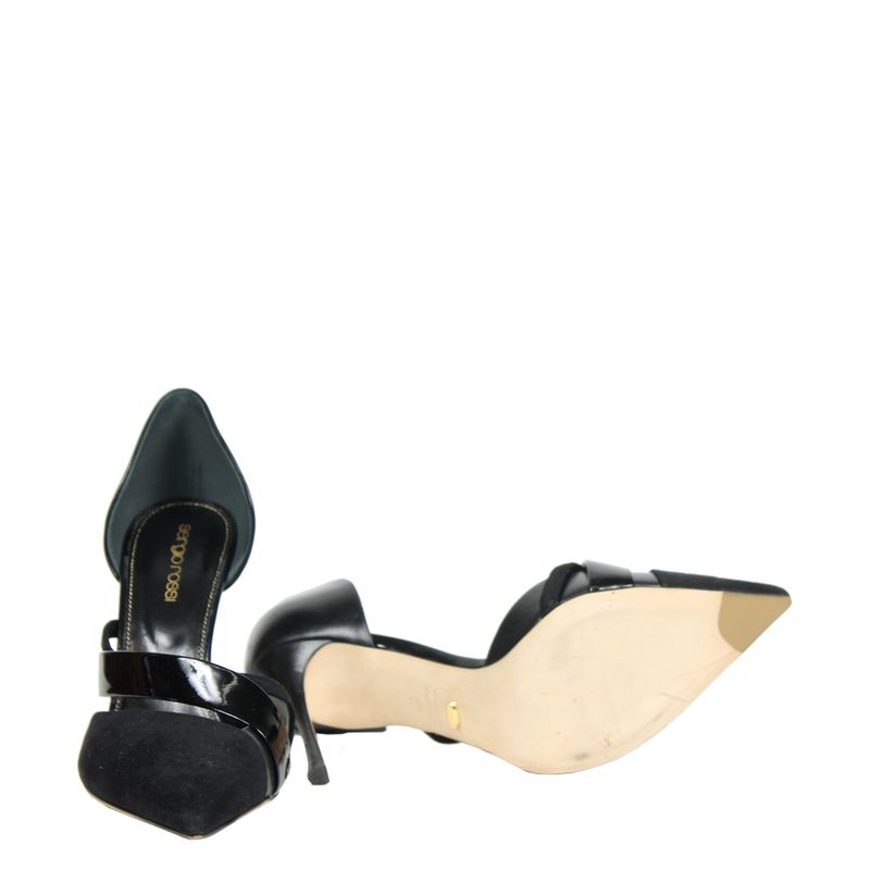 scarpin-sergio-rossi-camurca-e-verniz-preto