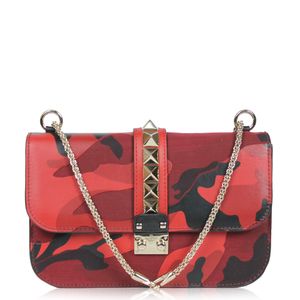 Bolsa Valentino Lock Camouflage Vermelha